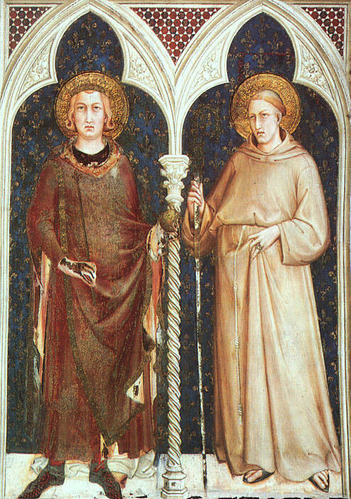 St. Louis of France and St. Louis of Toulouse, appro. Simone Martini