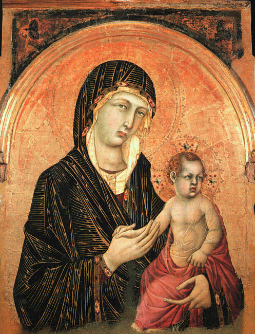 Madonna and Child, approx. 1308-1310, wood, Pinacote. Simone Martini