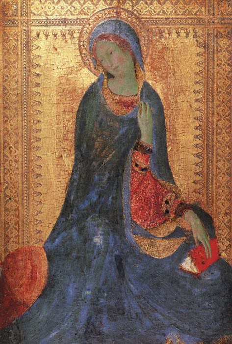 Благовещение, фрагмент - Мария, 1333. Симоне Мартини