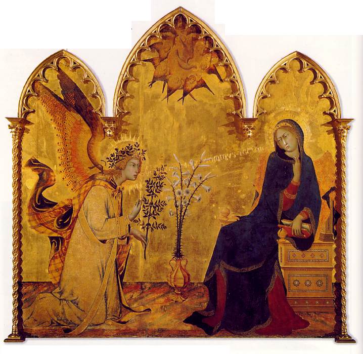 The angel and the anunciation, 1333, Tempera on pane. Simone Martini