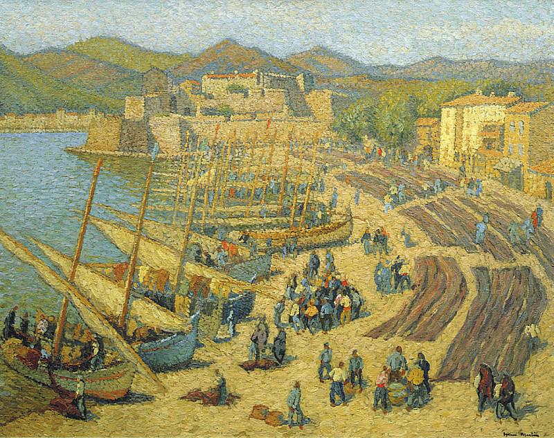 Bateaux de Peche Collioure aka Fishing Boats at Collioure 1895. Henri-Jean-Guillaume Martin