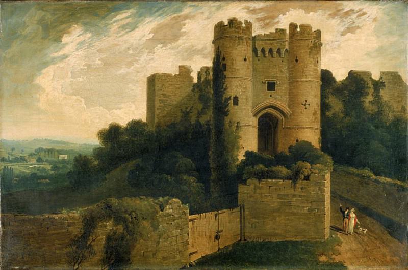 View of the Entrance of Carisbrooke Castle, Isle of Wight. John Martin