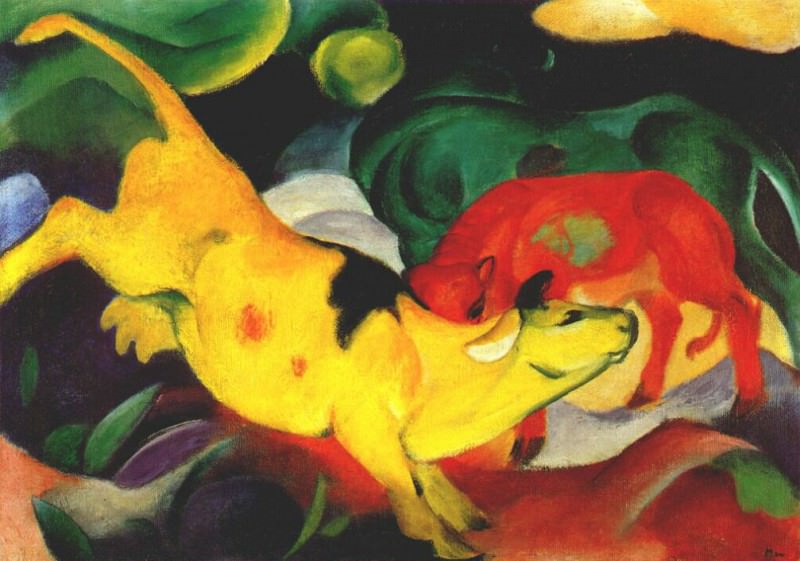 cows (yellow-red-green) 1912. Franz Marc