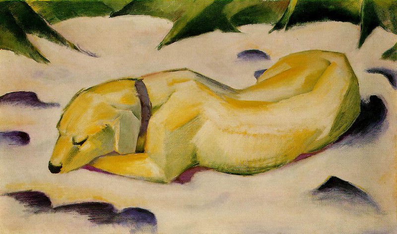 1911 Dog Lying in the Snow. Franz Marc