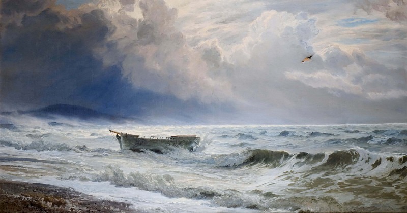 Rough Weather On The Coast, Cumberland. Henry Moore