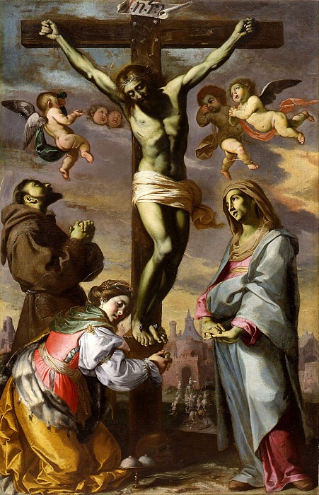 Crucifix With The Virgin And Saints Francis And Agatha. Bernardino Mei