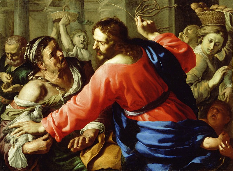 Христос очищает храм, Бернардино Мей