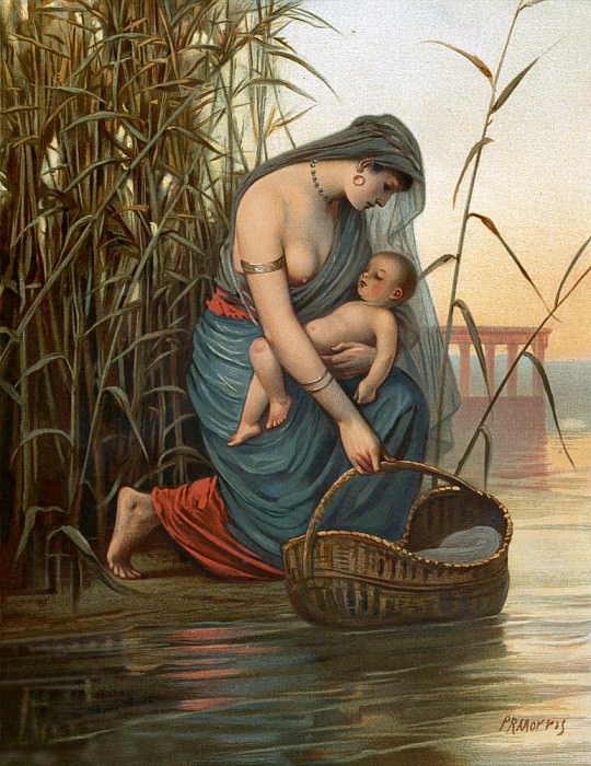 The infant Moses and his mother, Phillip Richard Morris