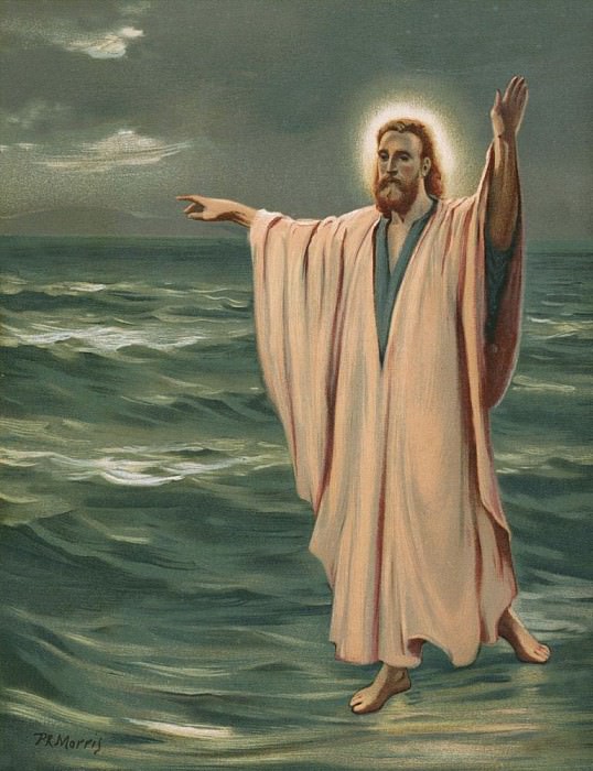 Christ walking on the sea. Phillip Richard Morris