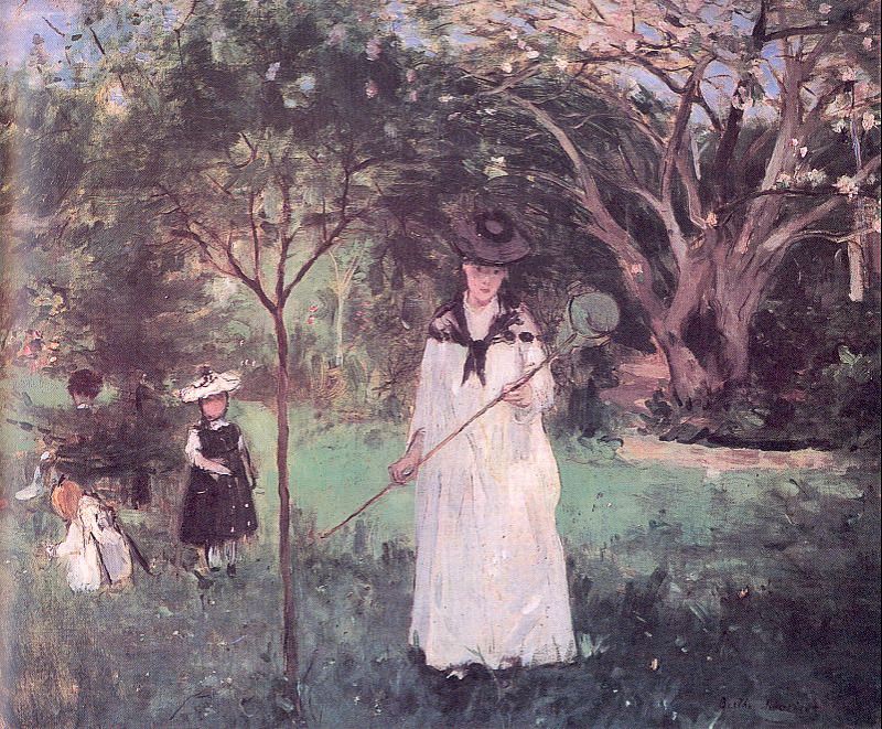 Ловля бабочек, 1874. Берта Моризо
