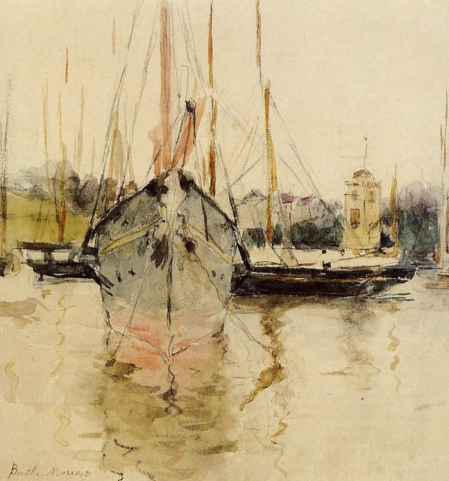 Boats Entry to the Medina in the Isle of Wight. Berthe Morisot