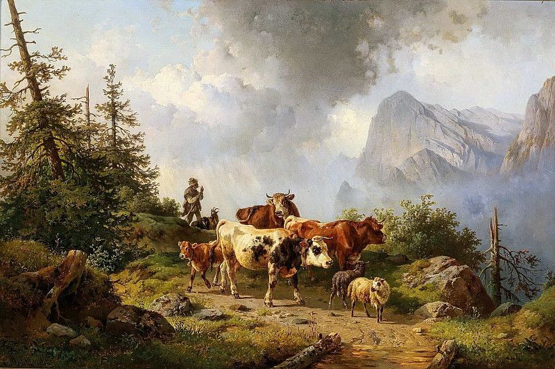 Returning Home from the Alpine Pasture. Edmund Mahlknecht