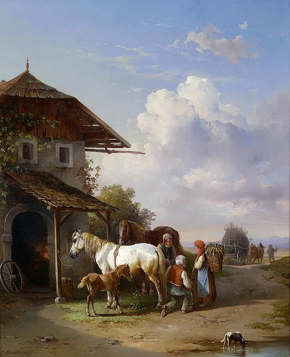 At the farrier’s; Beim Hufschmied. Edmund Mahlknecht