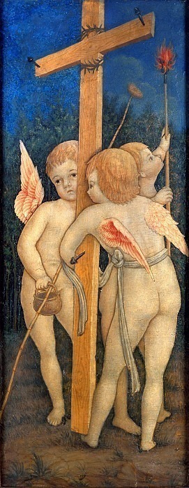 Angels with the Cross and other instruments of the Passion. Master of Cartellini