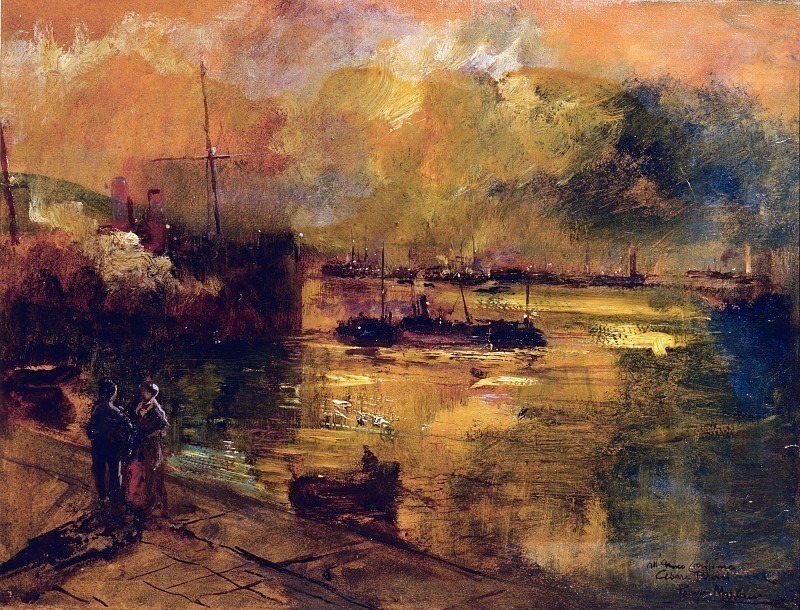 View of the port. Pompeo Mariani