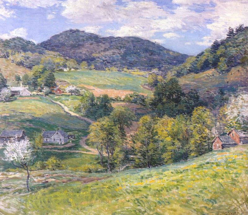 spring in the valley c1924. Willard Leroy Metcalf