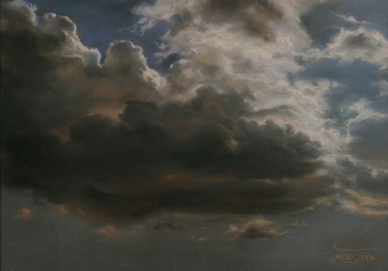 Облака, пастель 2001 г.. Иман Малеки