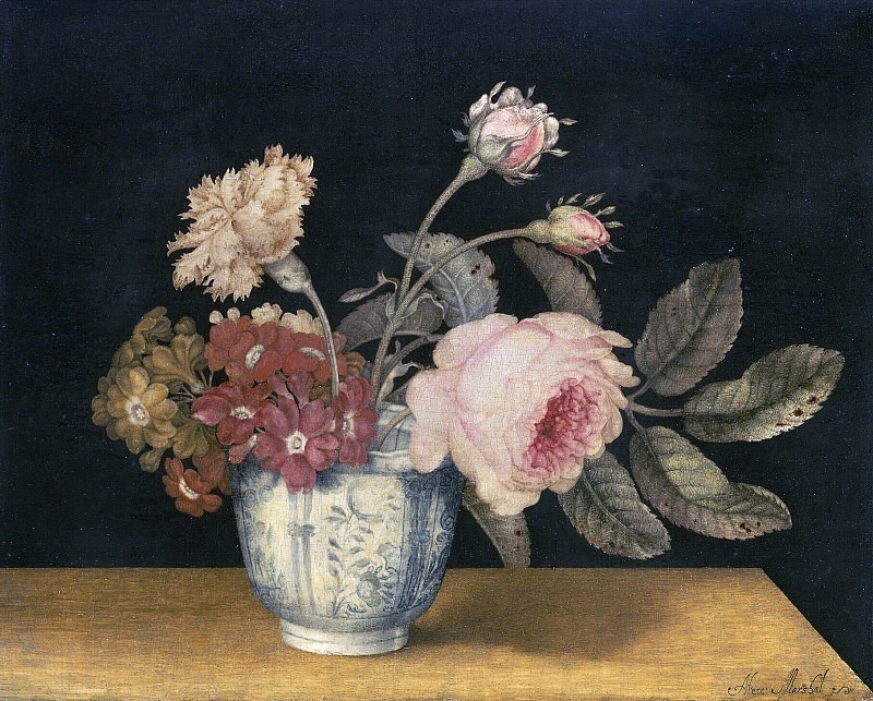 Flowers in a Delft Jar. Alexander Marshal