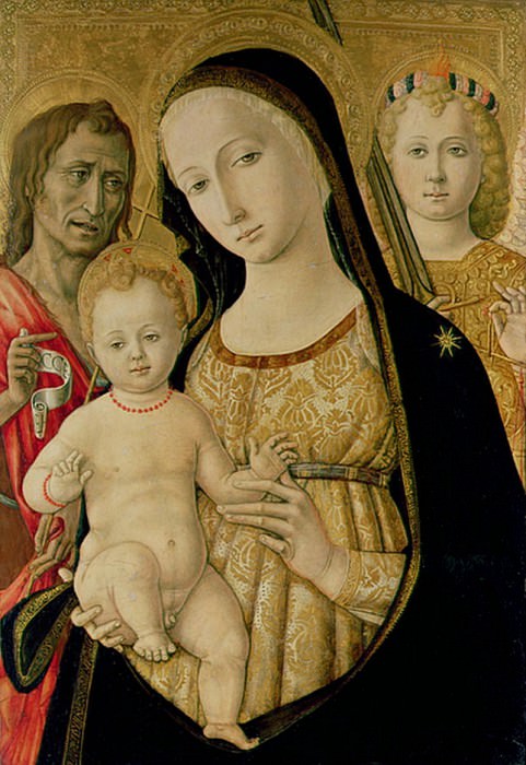 Мадонна с младенцем, святым Иоанном Крестителем и Святым Архангелом Михаилом. Маттео ди Джованни ди Бартоло