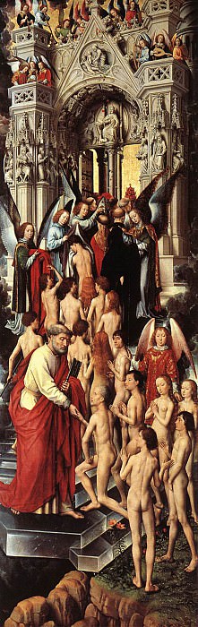 Триптих -Страшный суд- (открытые створки), 1467, левая створка (фрагмент). Ганс Мемлинг