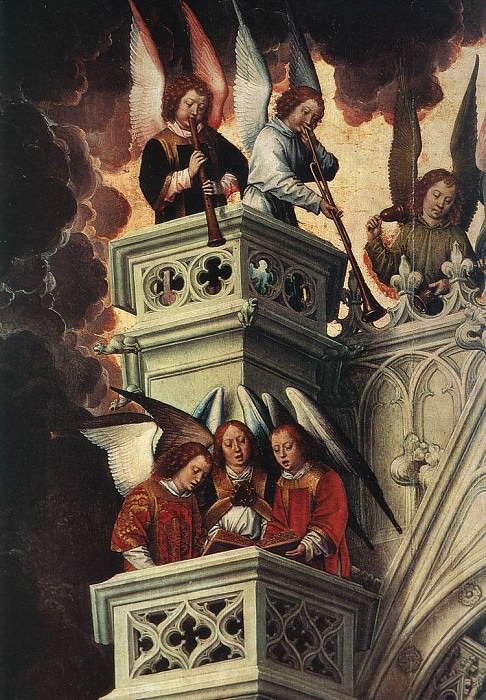 Триптих -Страшный суд- (открытые створки), 1467, фрагмент. Ганс Мемлинг