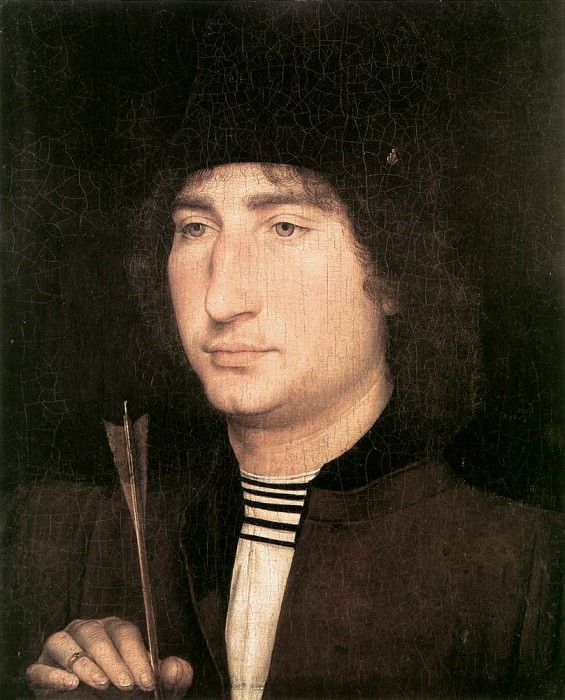 Портрет мужчины со стрелой, 1478-80. Ганс Мемлинг