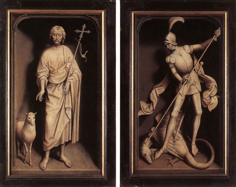 Триптих Мореля - Иоанн Креститель и Св. Михаил. Ганс Мемлинг