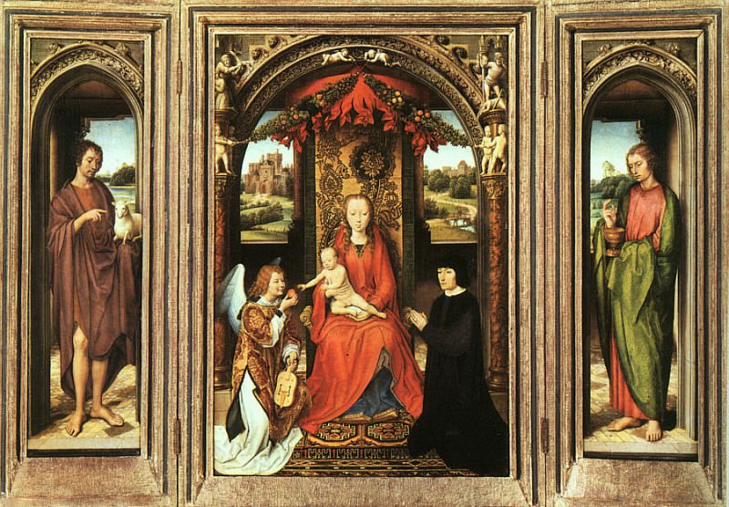 Triptych, open panels, approx. 1485, Art History Mus. Hans Memling