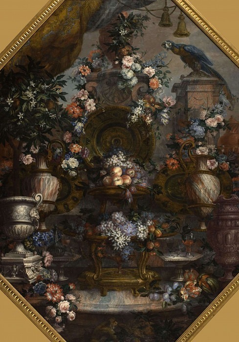 Large Flowerpiece with Precious Urns. Antoine Monnoyer