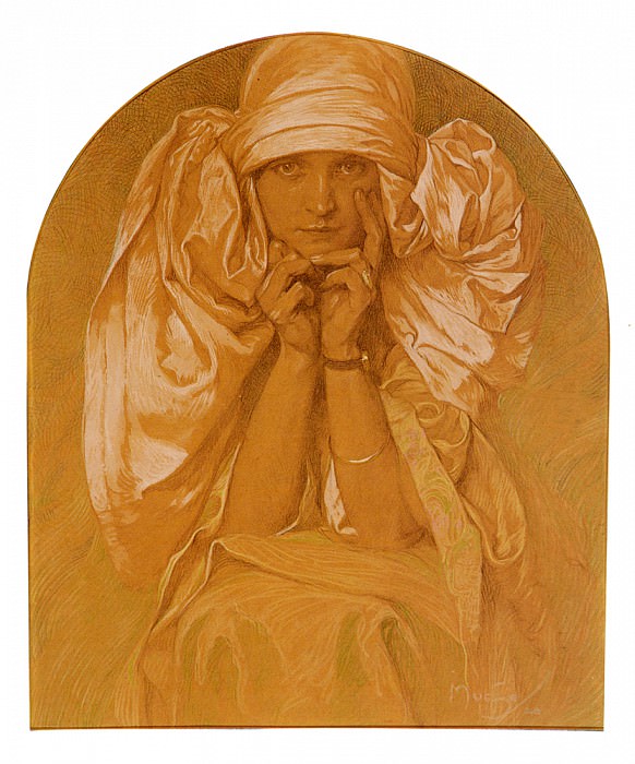 Portrait Of The Artists Daughter Jaroslava. Alphonse Maria Mucha