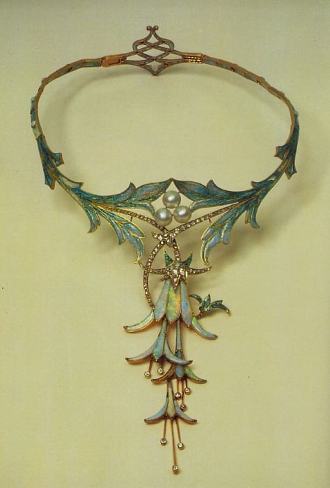 Ожерелье -Фуксия- (по эскизу Мухи). Альфонс Мария Муха