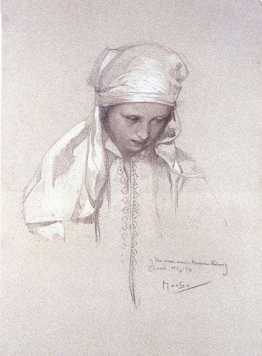Портрет девушки, 1913. Альфонс Мария Муха