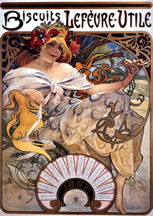 Реклама бисквитов, 1896. Альфонс Мария Муха