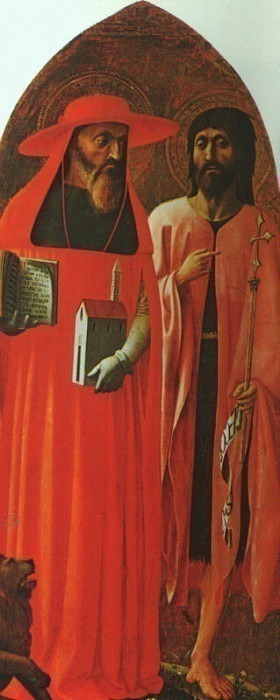 Св. Иероним и Св. Иоанн Креститель, 1428. Мазолино да Паникале (Томмазо ди Кристофоро-Фини)