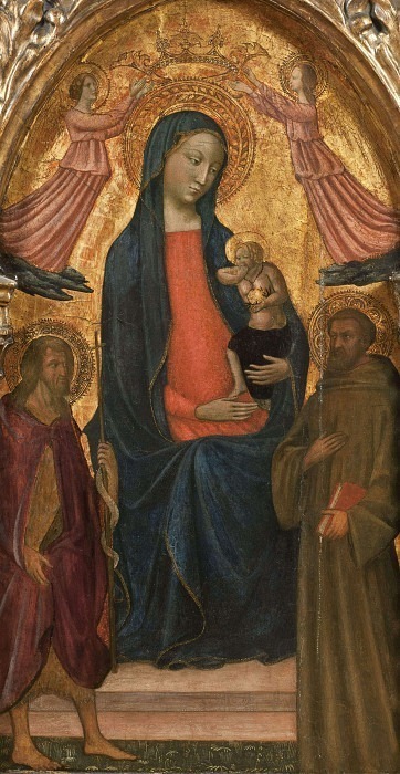 Madonna and Child with St John the Baptist and St Francis. Masolino da Panicale (Tommaso di Cristoforo Fini) (Attributed)
