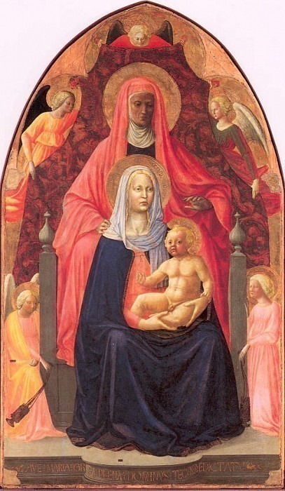 Святая Анна с мадонной и младенцем. Мазолино да Паникале (Томмазо ди Кристофоро-Фини)
