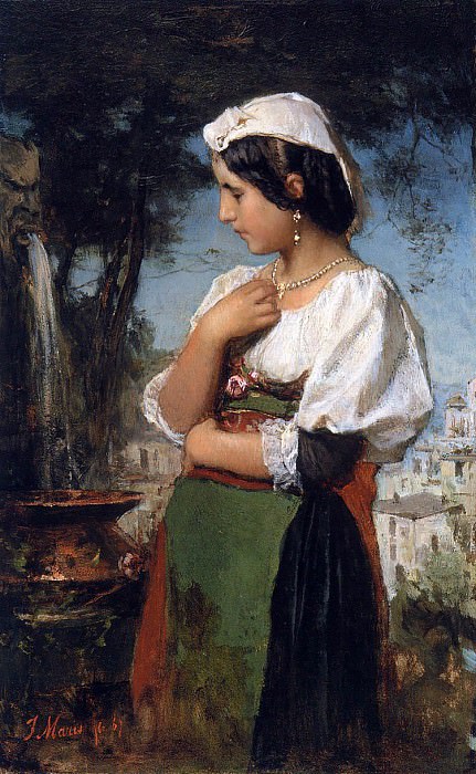 Итальянская девушка у фонтана. Якоб Хенрикус Марис