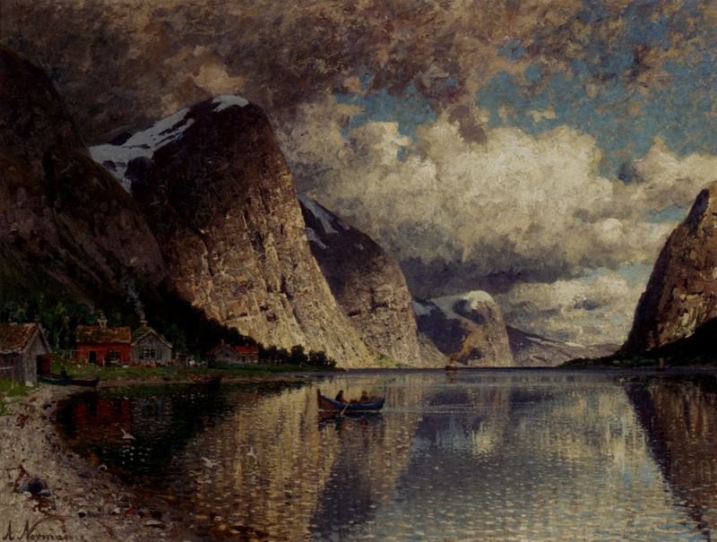 A Clody Day On A Fjord. Eilert Adelsteen Normann