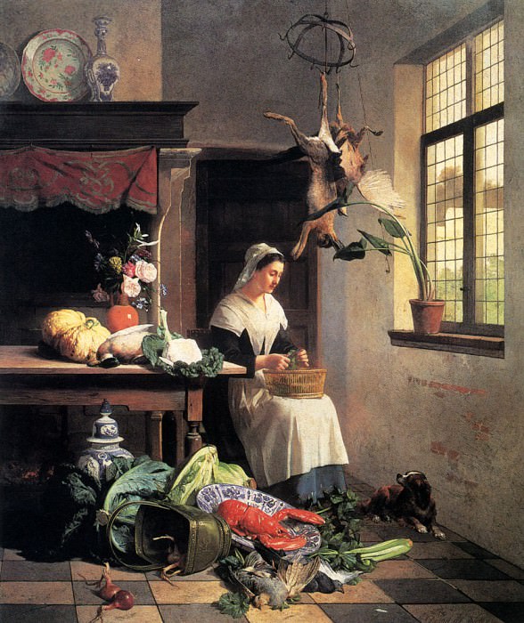 A Maid In The Kitchen. David Emile Joseph De Noter