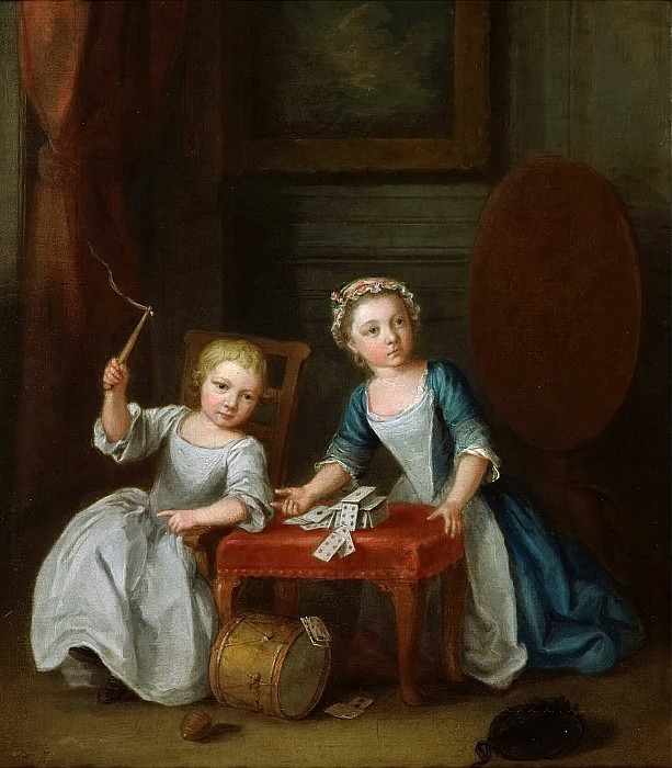Children at Play, Probably the Artist’s Son Jacobus and Daughter Maria Joanna Sophia. Joseph Francis Nollekens