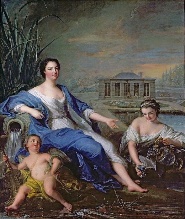 Marie-Anne de Bourbon-Conde (1697-1741) with the Mineral Water at Chantilly. Jean Marc Nattier