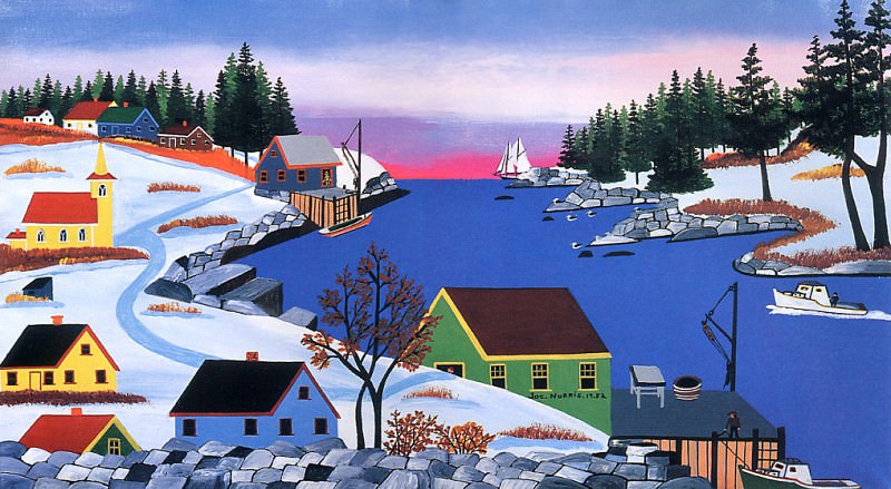 Fishing Village in Winter. Joe Norris
