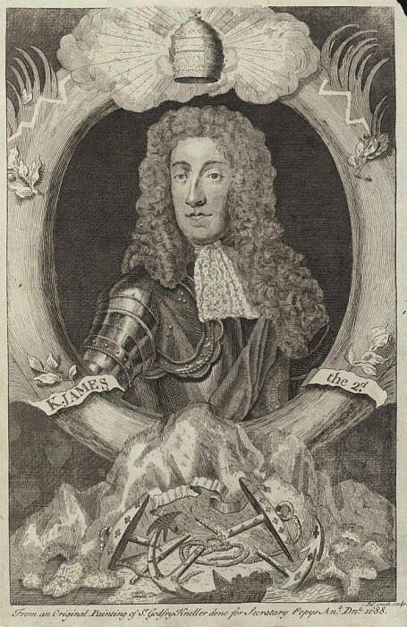 Portrait of James II of England and Ireland. Sir Godfrey Kneller