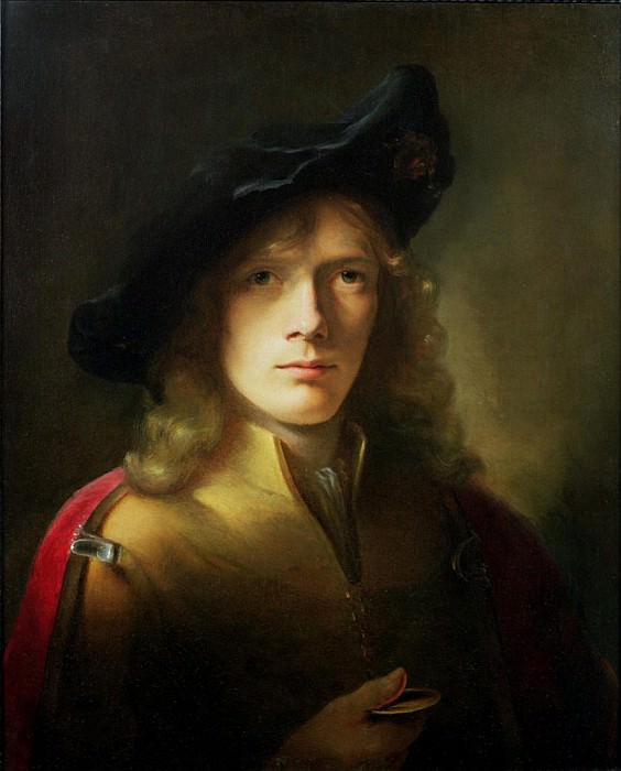 Portrait of a young Man holding a Medal. Sir Godfrey Kneller