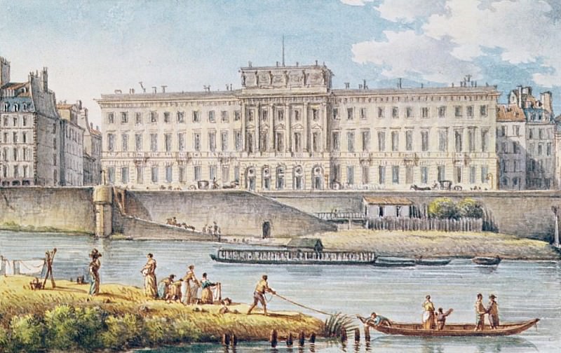 View of the Hotel des Monnaies at the Confluence of the Two Branches of the Seine. Victor Jean Nicolle