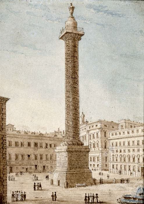 The Column of Marcus Aurelius, Rome. Victor Jean Nicolle