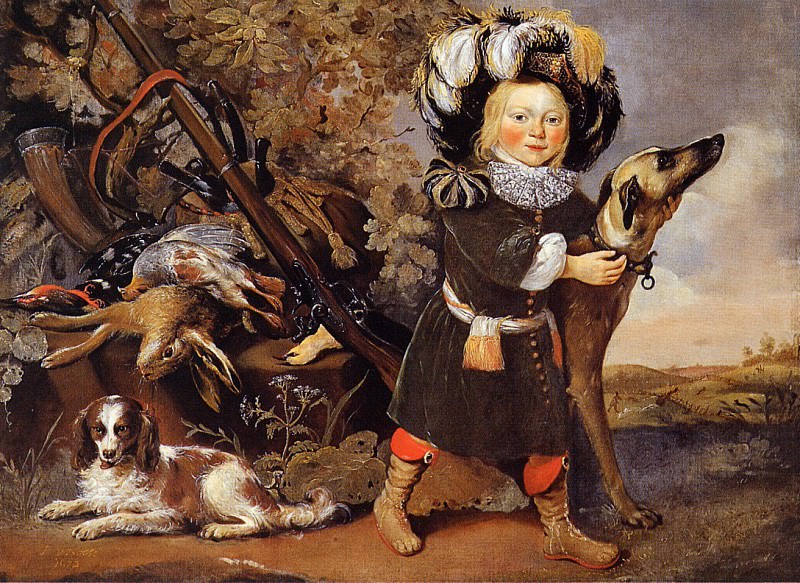 Охотничий натюрморт с ребенком. Питер Ван Ноорт