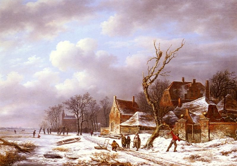 Зима, запасание хворостом. Пьер-Франсуа де Нотр