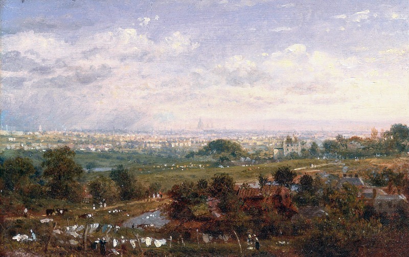 London from Islington Hill. Frederick Nash
