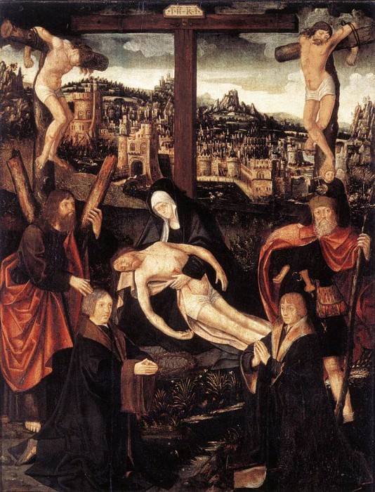 Crucifixion With Donors And Saints. Jacob Cornelisz Van Oostsanen